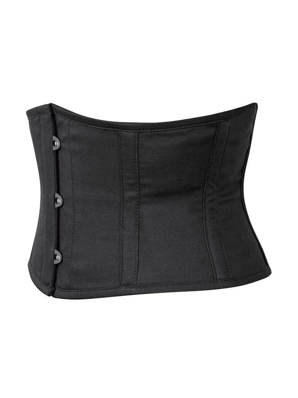 Short Black Cotton Underbust Corset