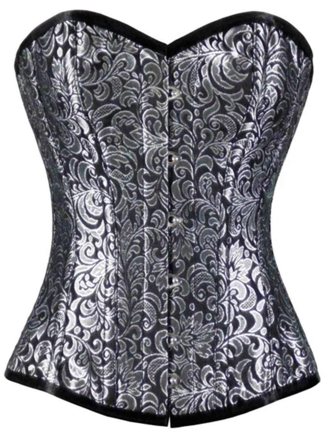 Urania Black & Silver Authentic Overbust Corset