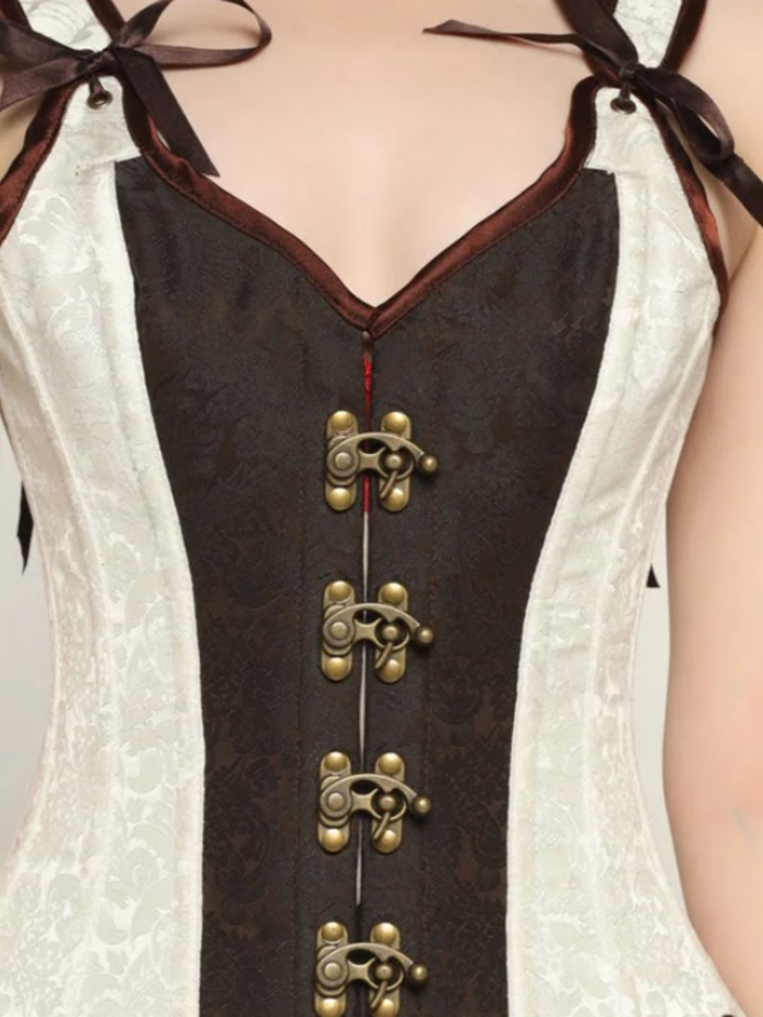 Brown/White Overbust corset