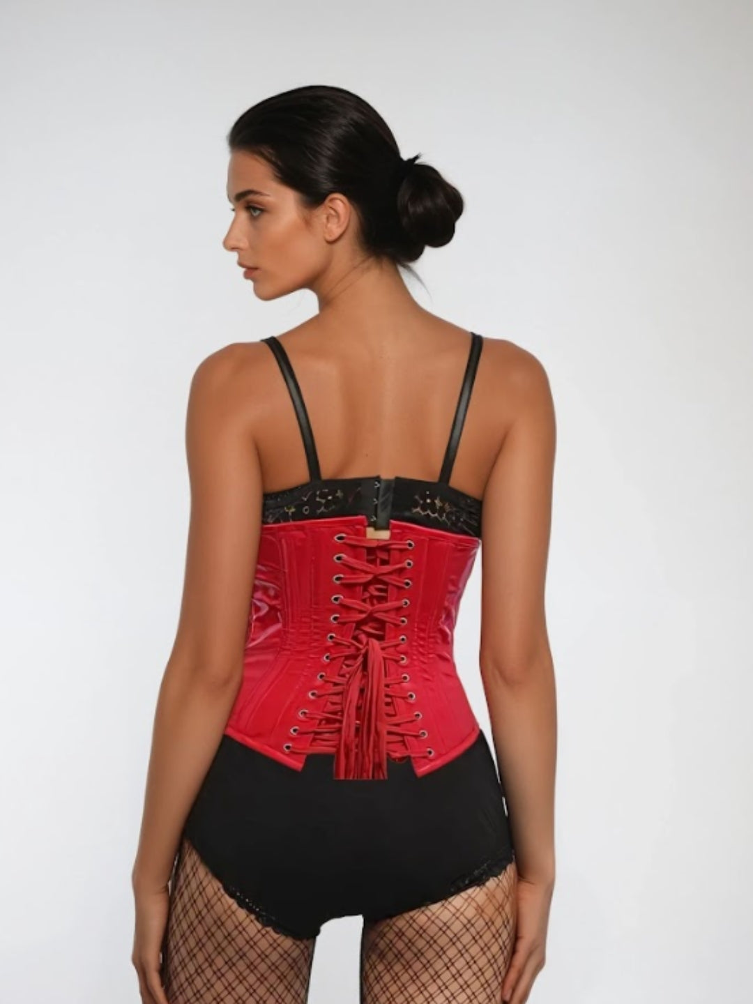 Hot Red Pvc Waist Reducing Wholesale Underbust Corset