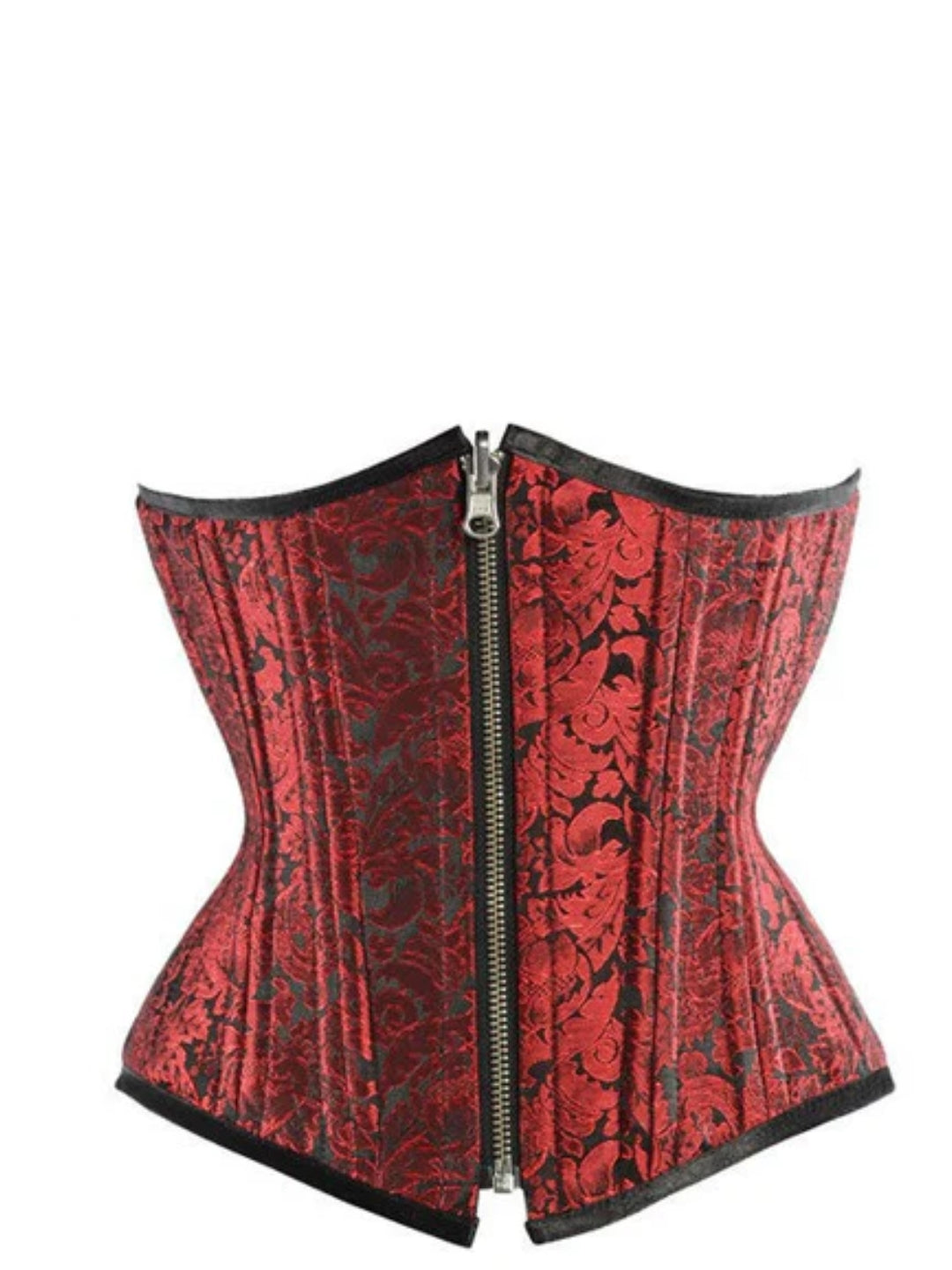 Red & Black Reversible Steel Boned Underbust Corset