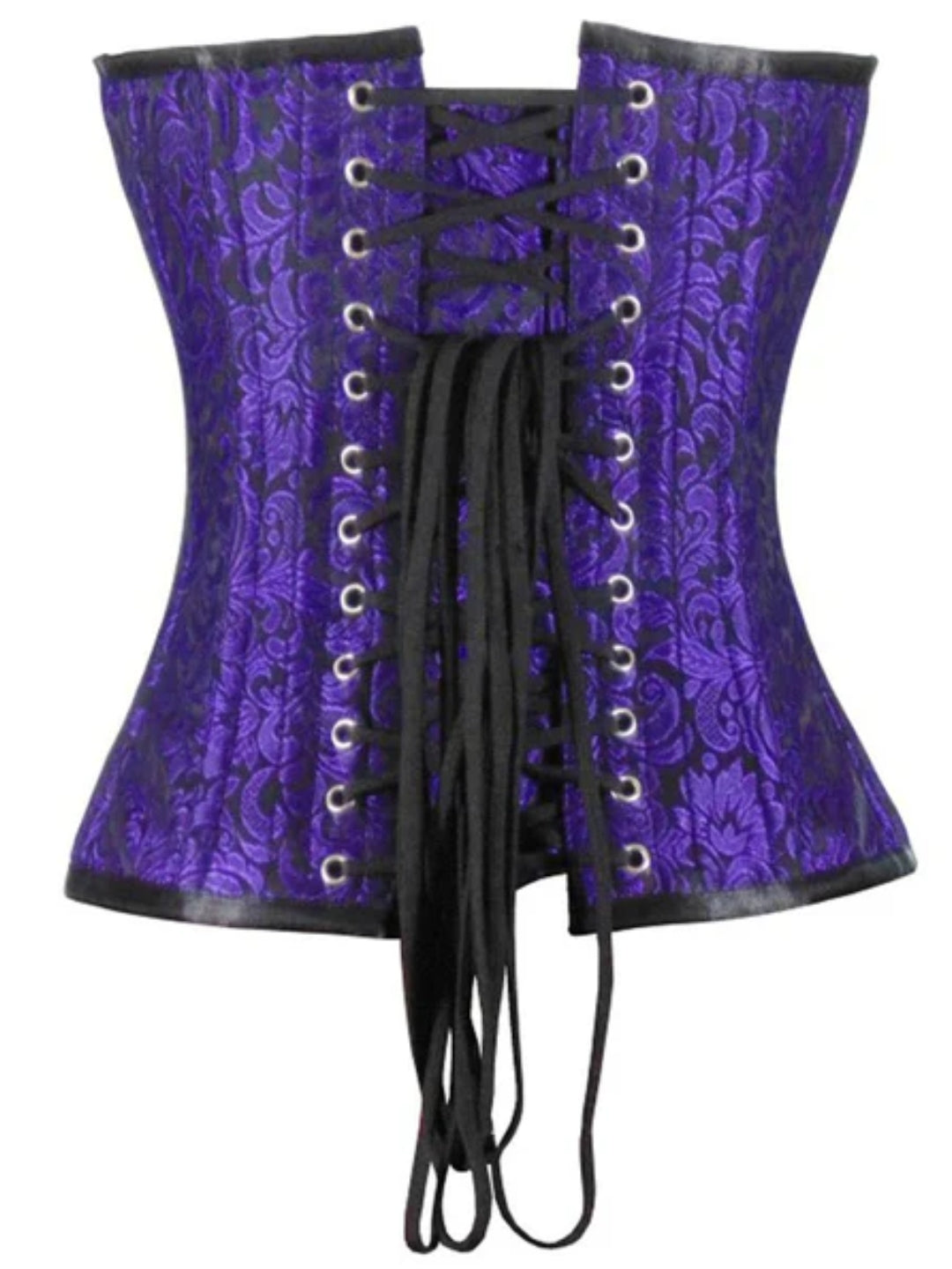 Urania Black Purple Overbust Corset