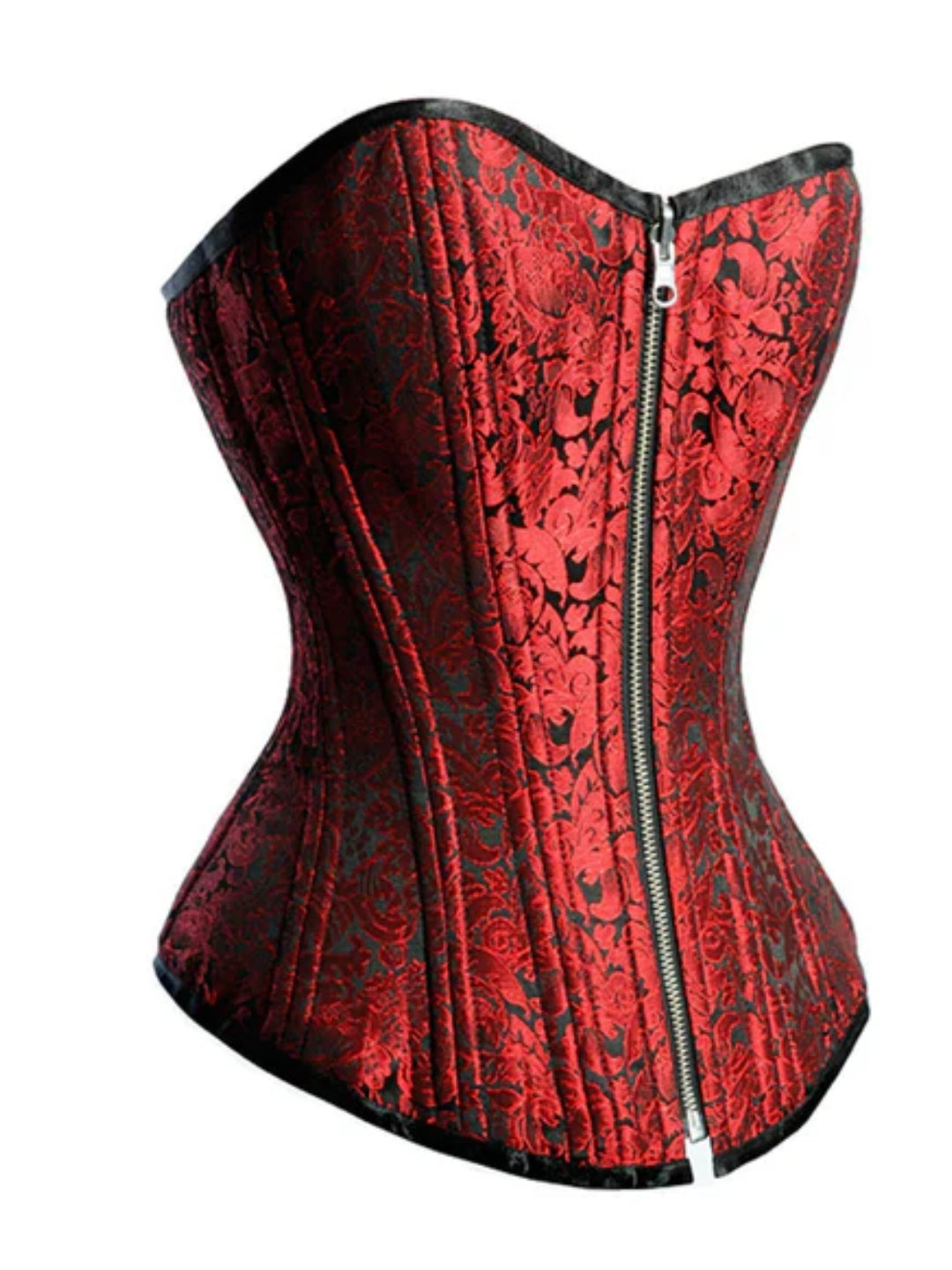 Dual-Tone Black & Red Reversible Overbust Corset