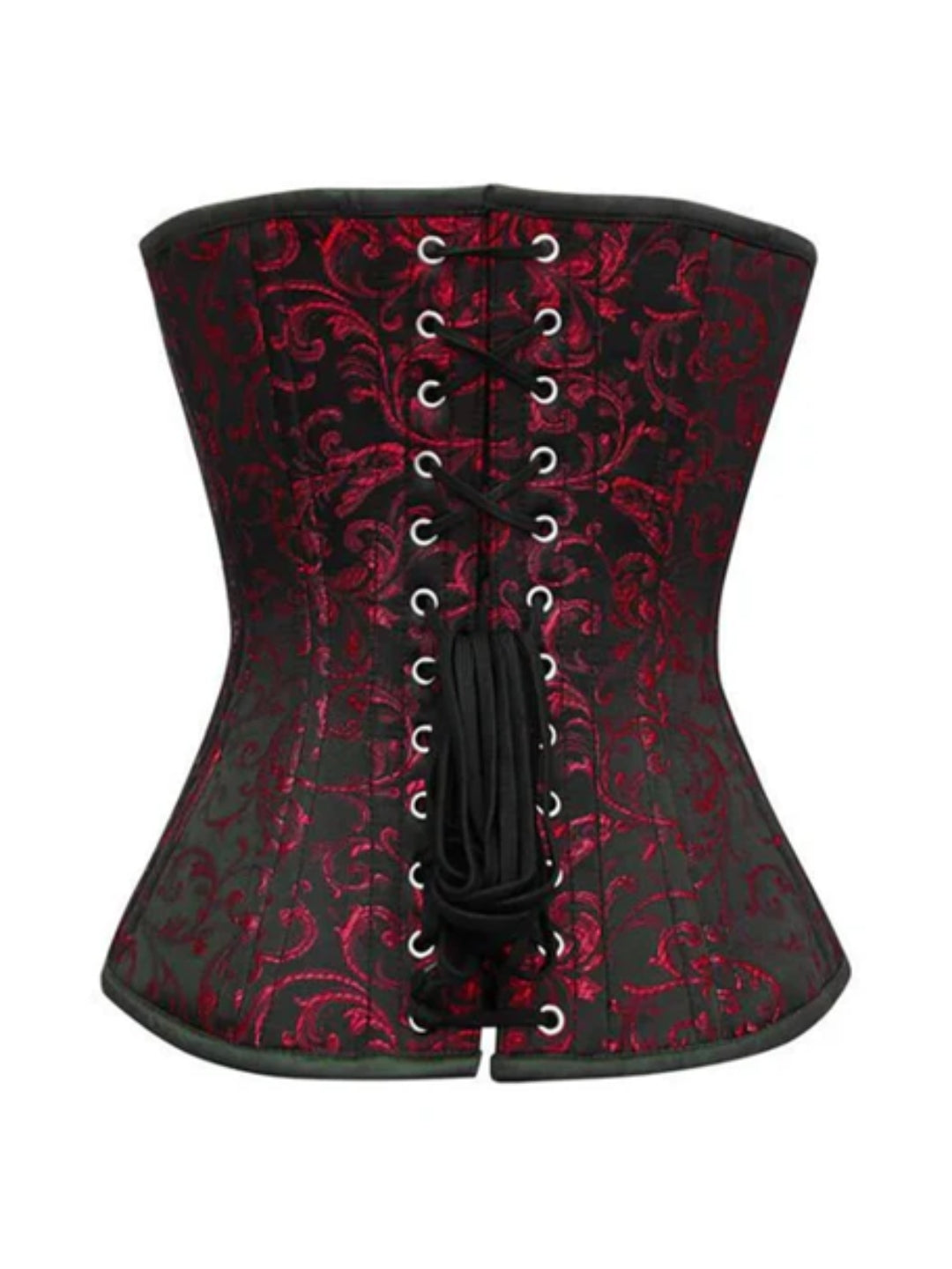 Red Brocade Affra Waist Training Overbust Corset