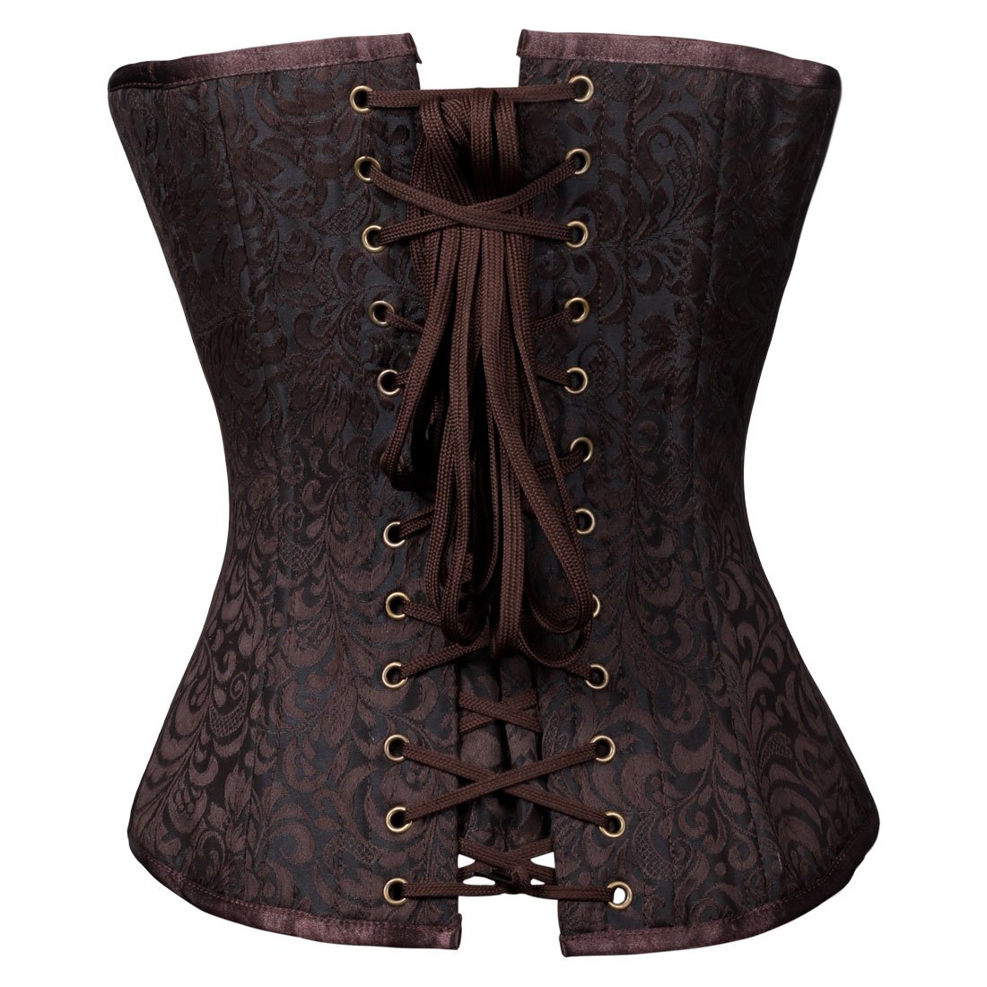 Brocade Authentic Steel Boned Steampunk Waist Training Overbust Corset