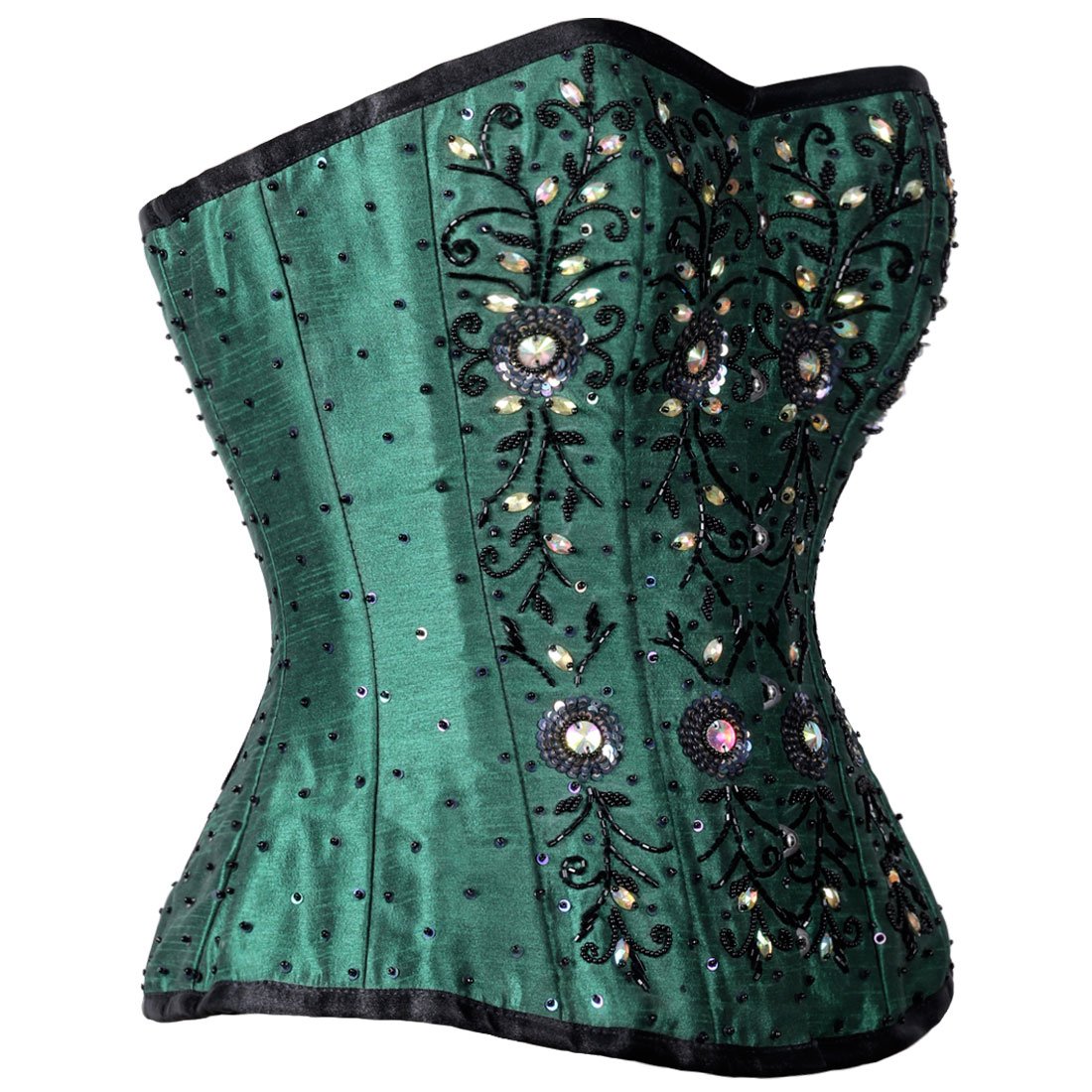 Silk Beaded Sequined Overbust Corset