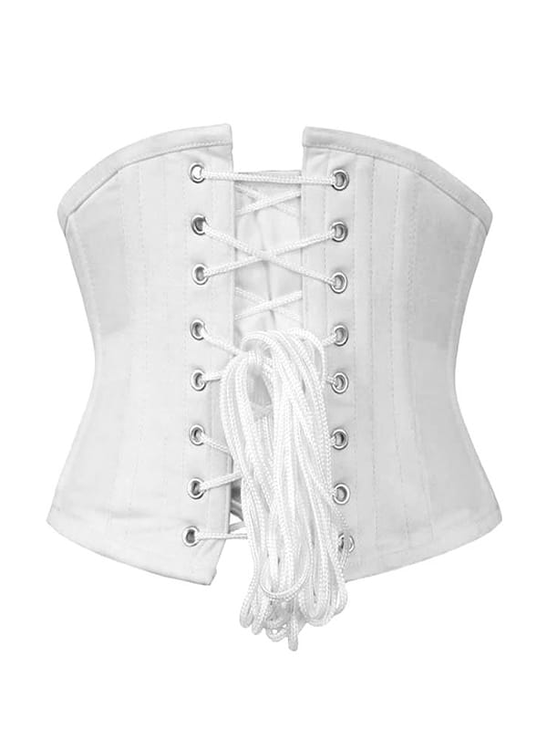 White Cotton Underbust Corset