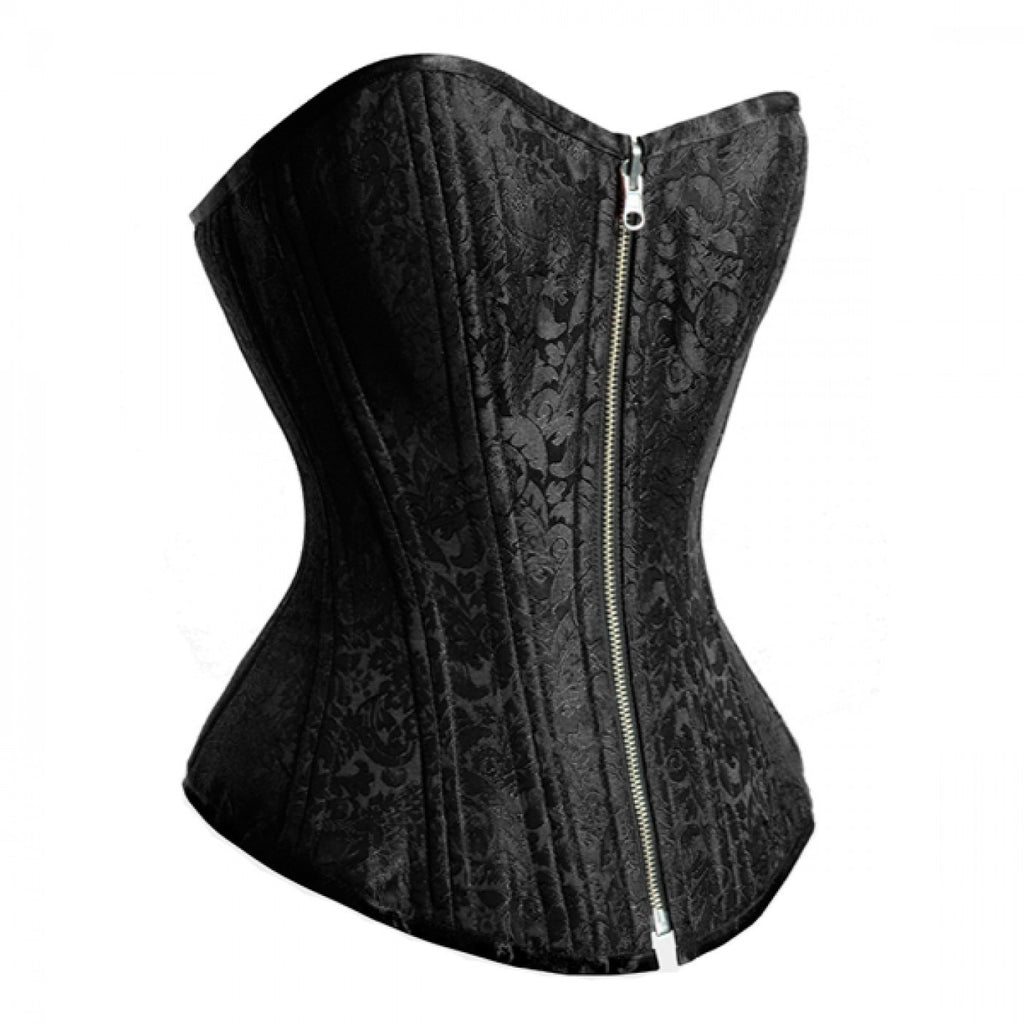 Dual-Tone Black & Silver Reversible Overbust Corset