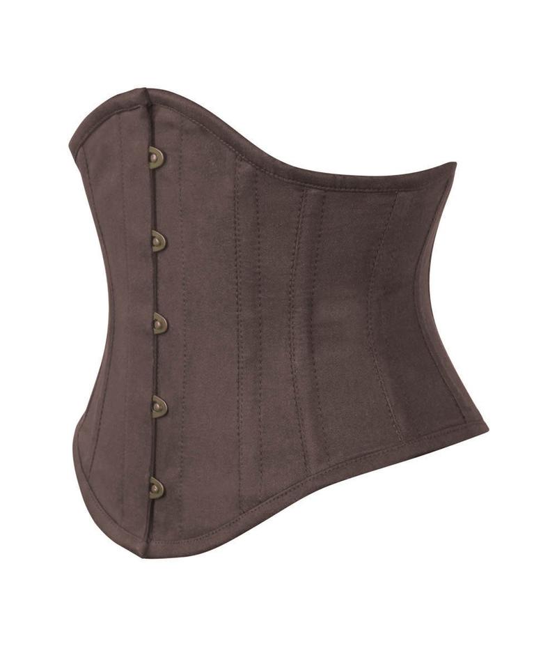Brown Cotton Underbust Corset