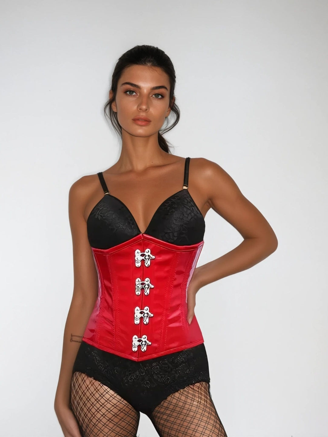 Hot Red Pvc Waist Reducing Wholesale Underbust Corset