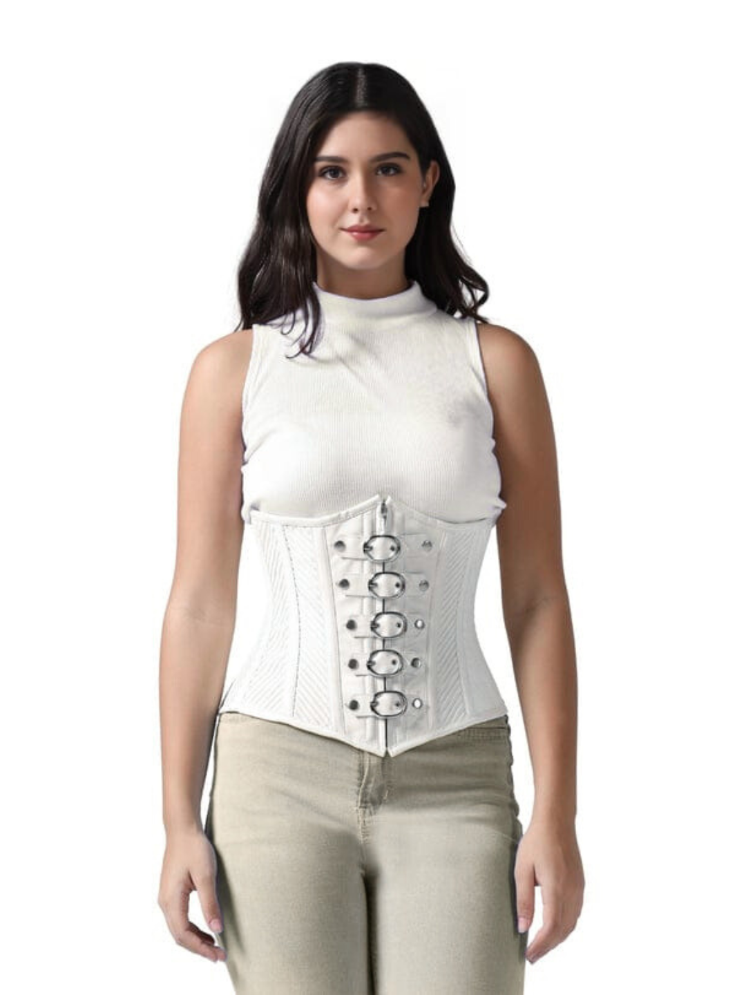 White Pvc Waist Reducing Wholesale Underbust Corset