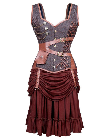 Steampunk Steel Boned Corset Dress