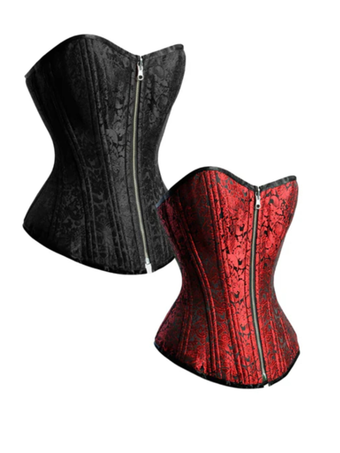 Dual-Tone Black & Red Reversible Overbust Corset