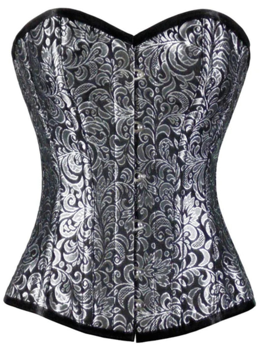 Urania Black & Silver Authentic Overbust Corset