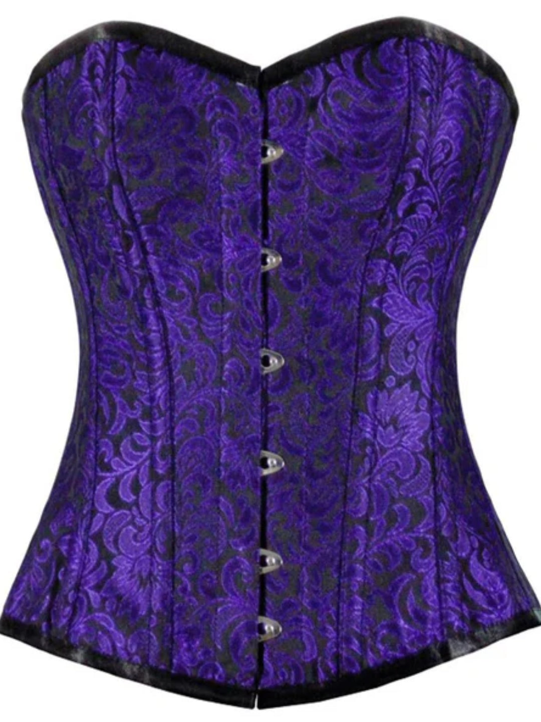 Urania Black Purple Overbust Corset