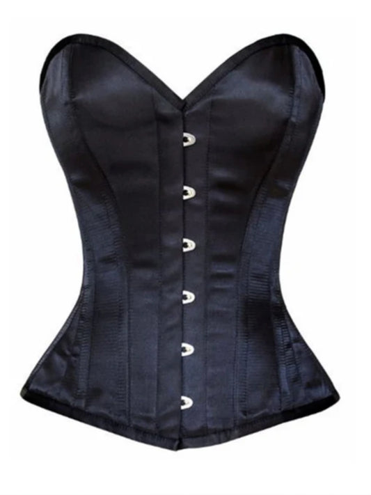Waist-Cinching Satin Overbust Corset