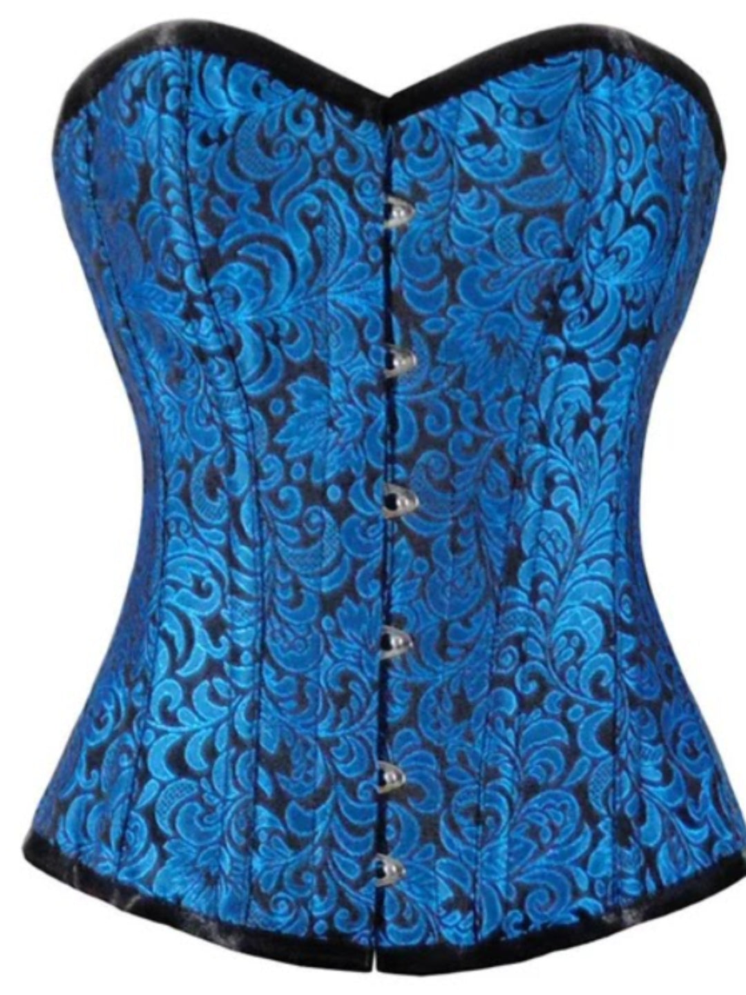 Urania Gothic Overbust Corset Black Turquoise