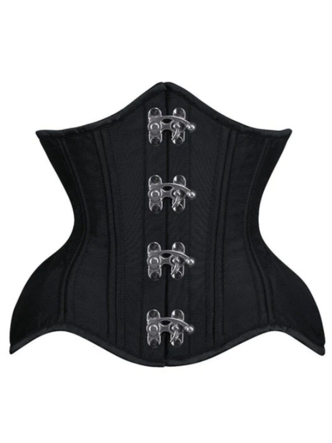 Black Satin Steel Boned Waist Training Underbust Corset