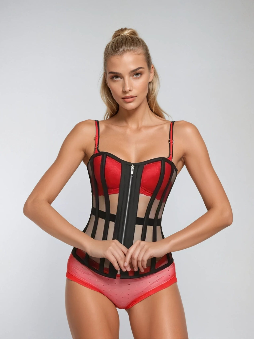 Black Mesh Overbust Corset
