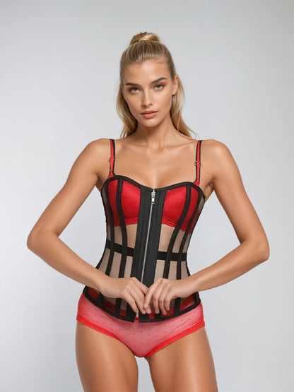 Black Mesh Overbust Corset