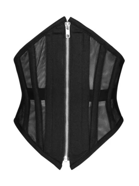 Seductress Black Mesh Underbust Corset