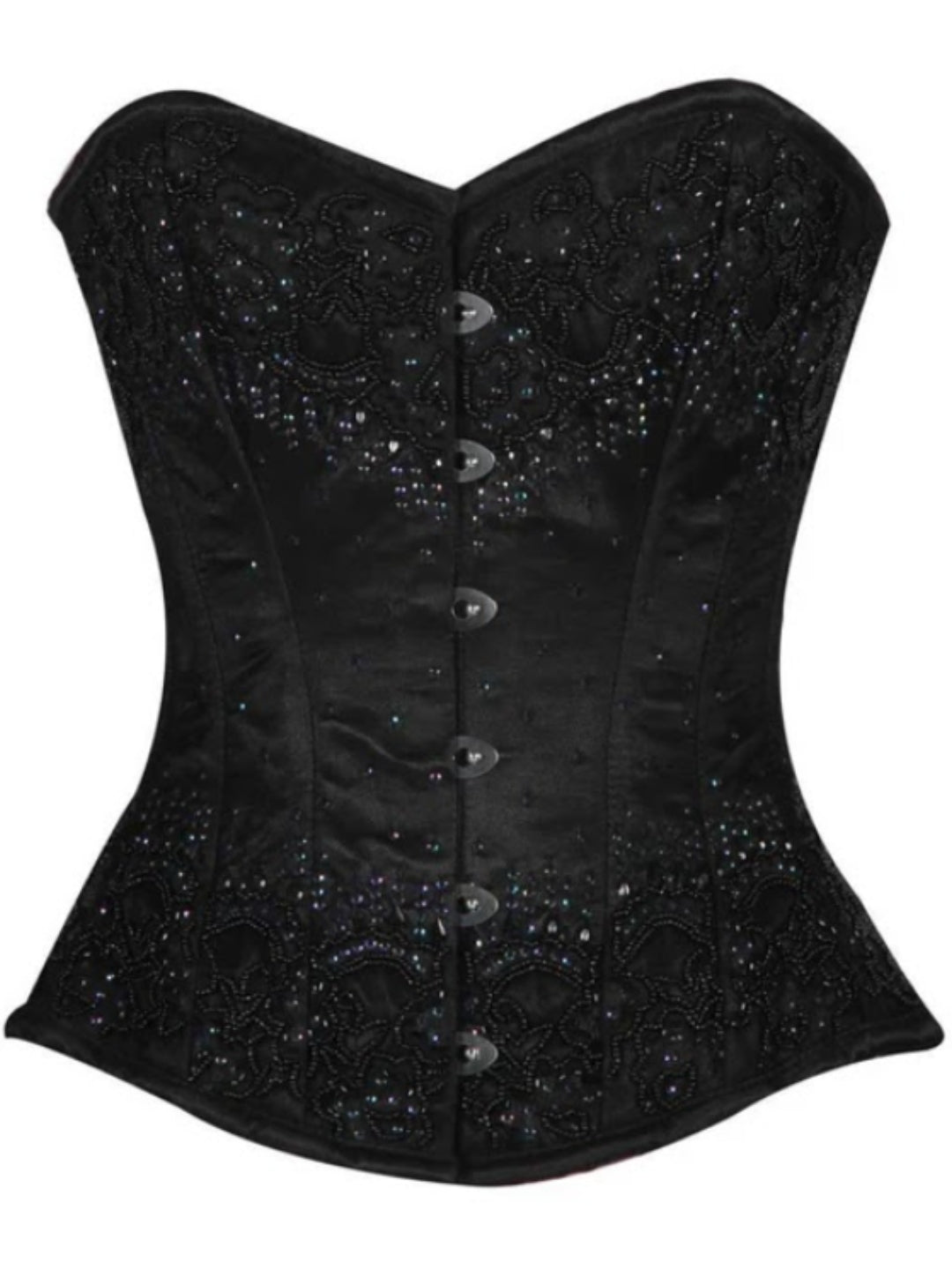 Black Embroidery Overbust corset