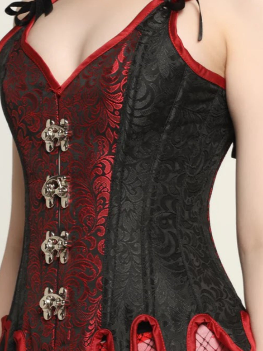 Black/Red Overbust corset