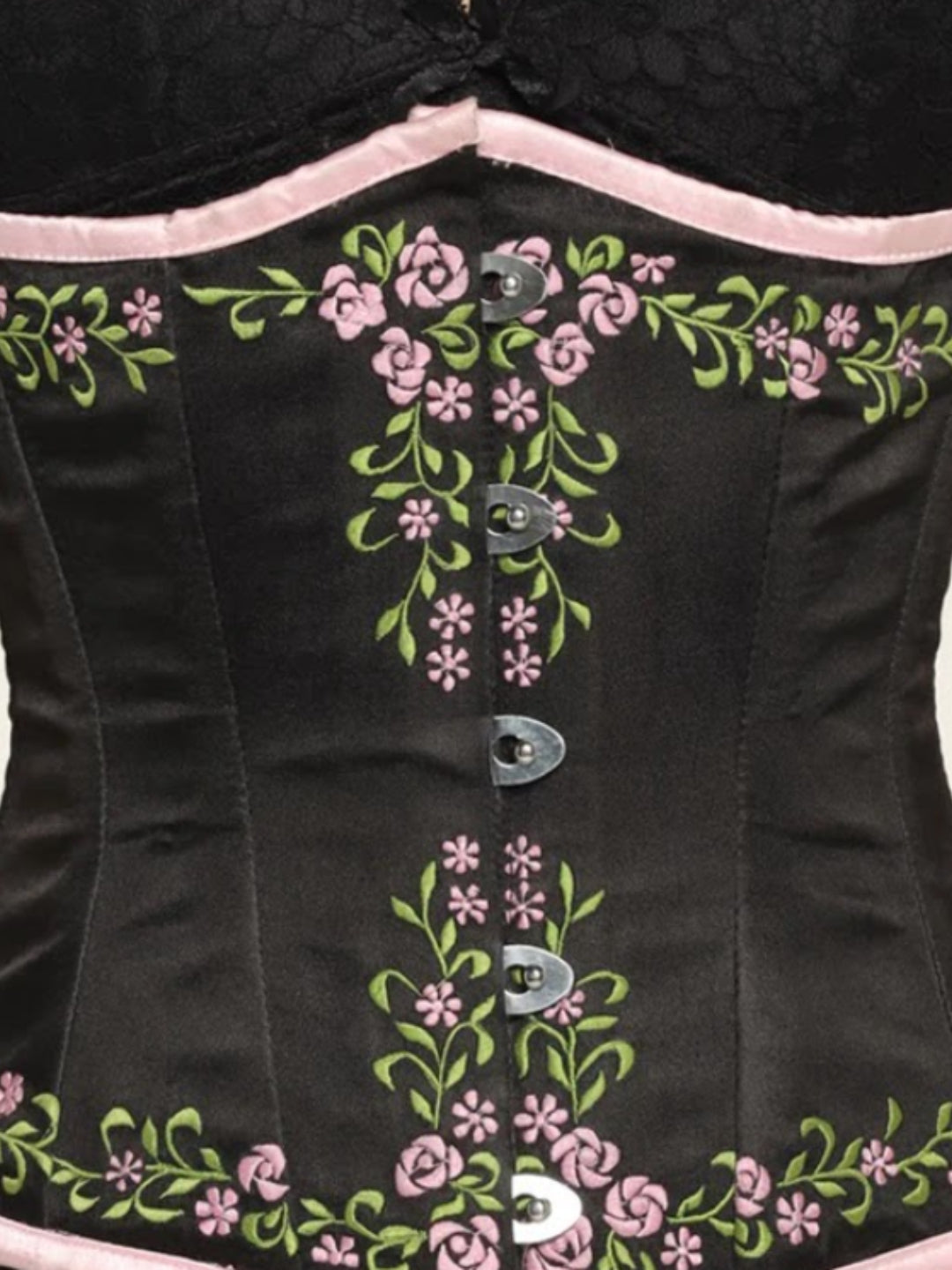 Flower Embroidered waist reducing underbust corset