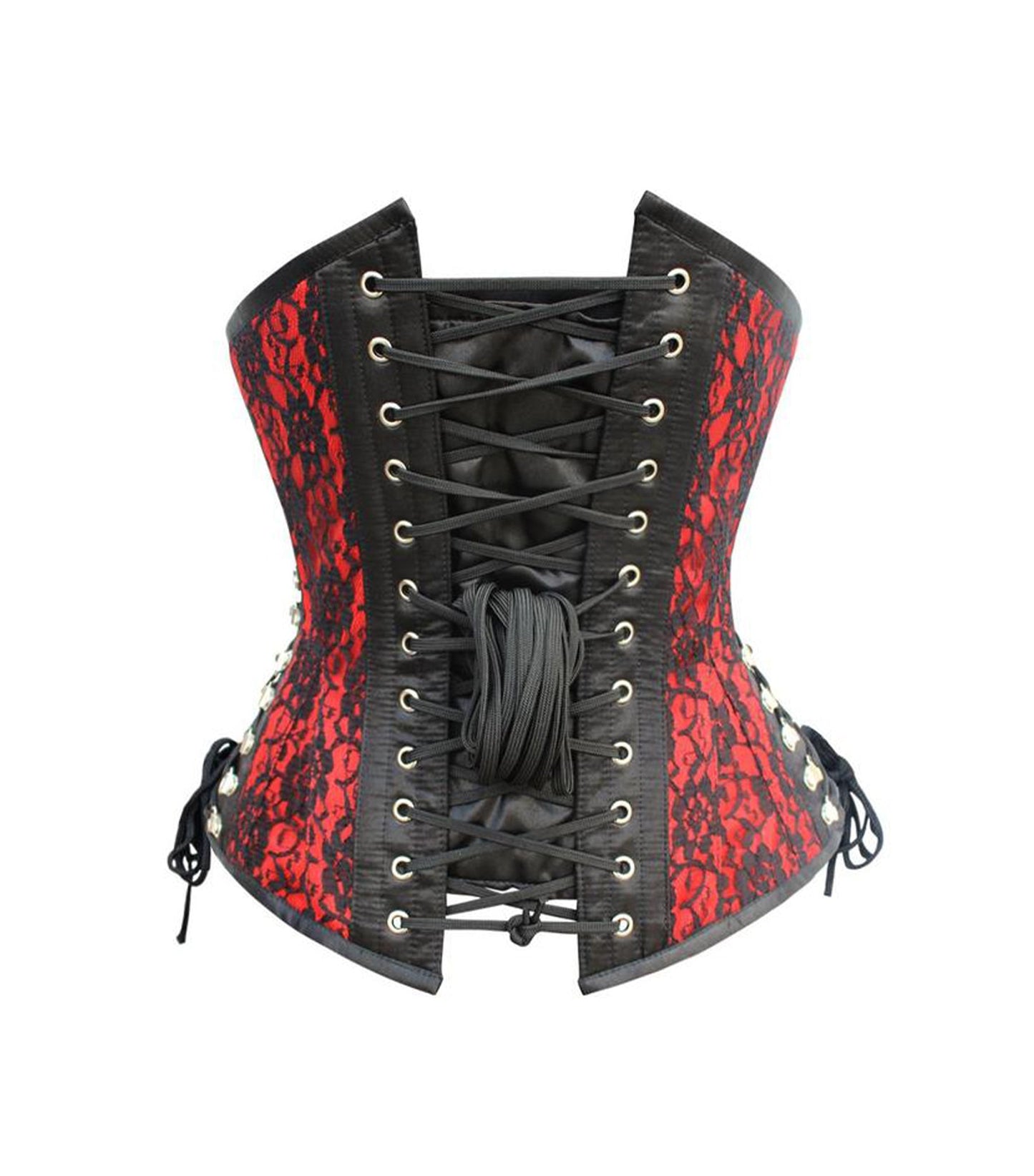 Black/Red Brocade Waist Reducing Underbust Corset