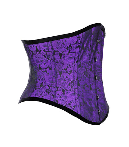 Purple Brocade Waist Reducing Underbust Corset