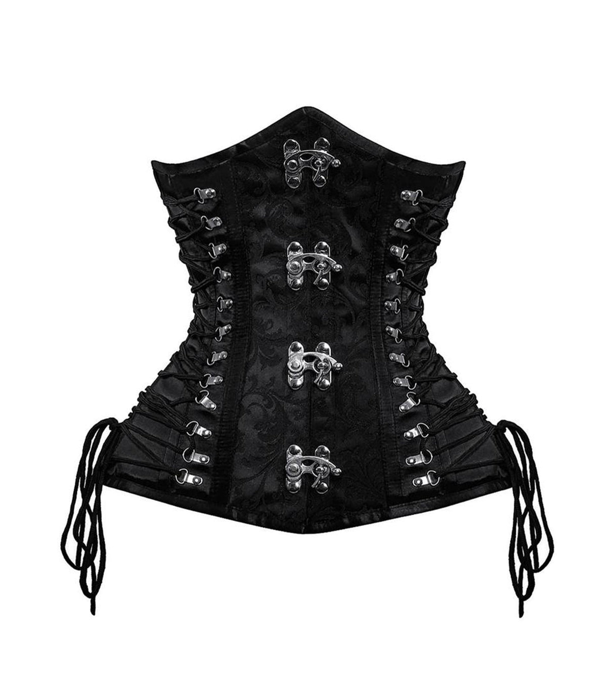 Black Brocade Waist Reducing Underbust Corset