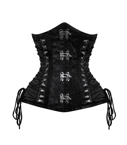 Black Brocade Waist Reducing Underbust Corset