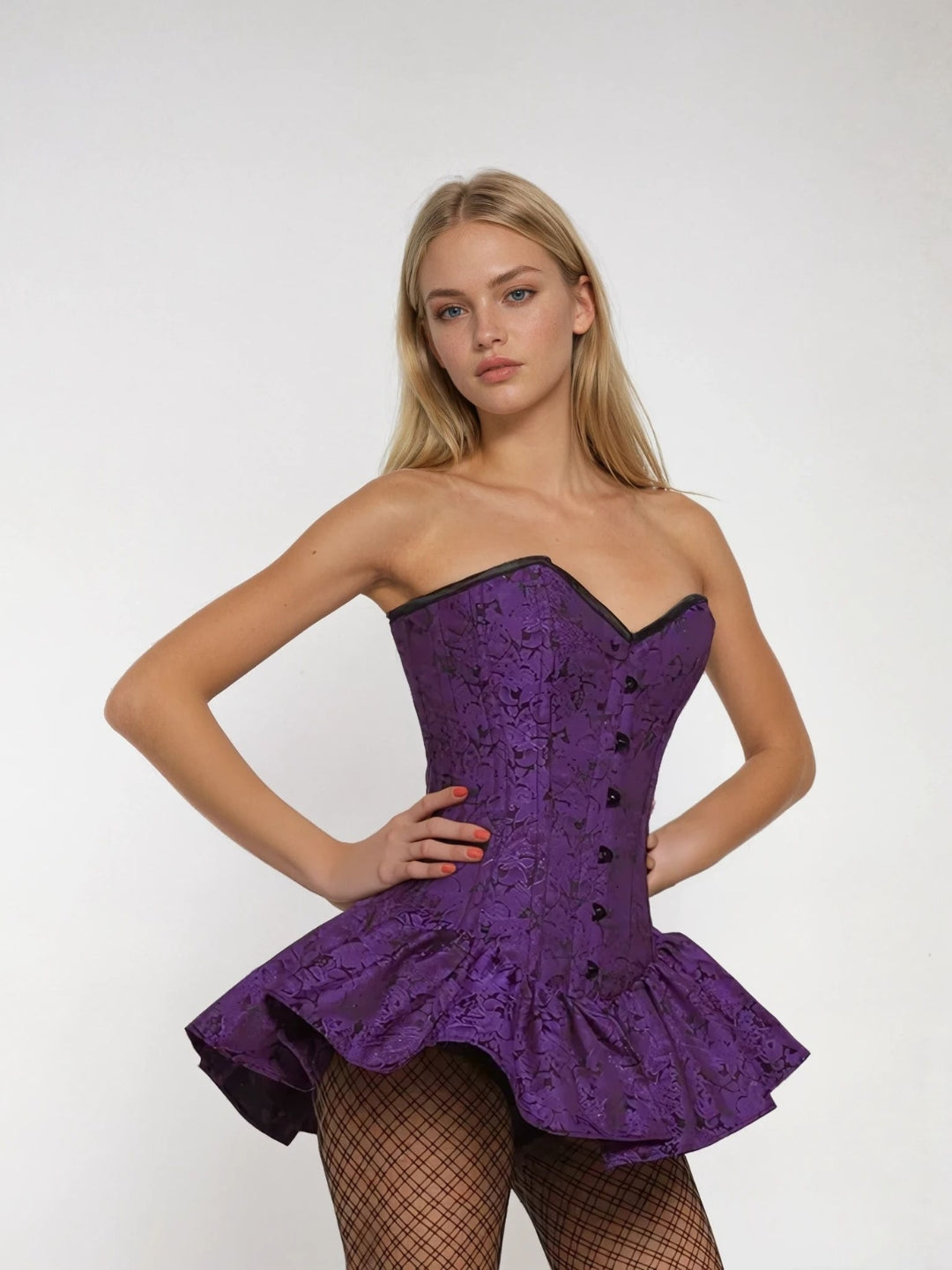 Purple Elegance Corset Mini Dress