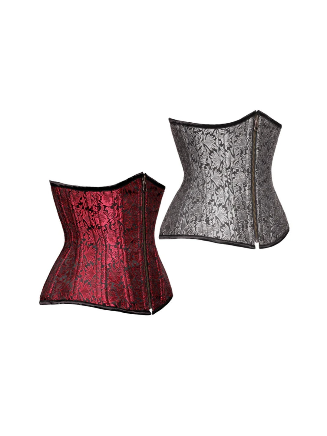 Sallivc Dual-Sided Maroon Steel Boned Underbust Corset