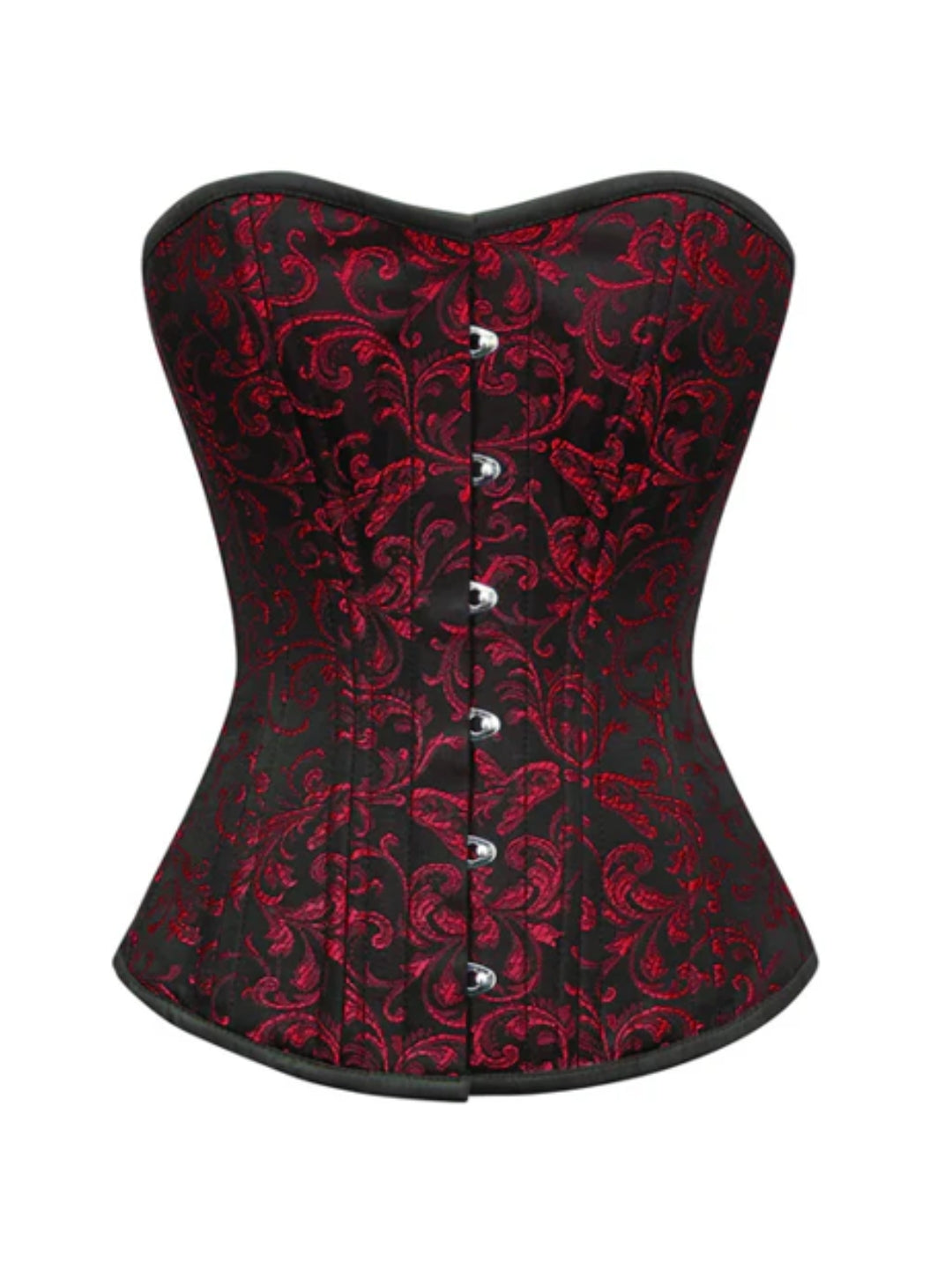 Red Brocade Affra Waist Training Overbust Corset