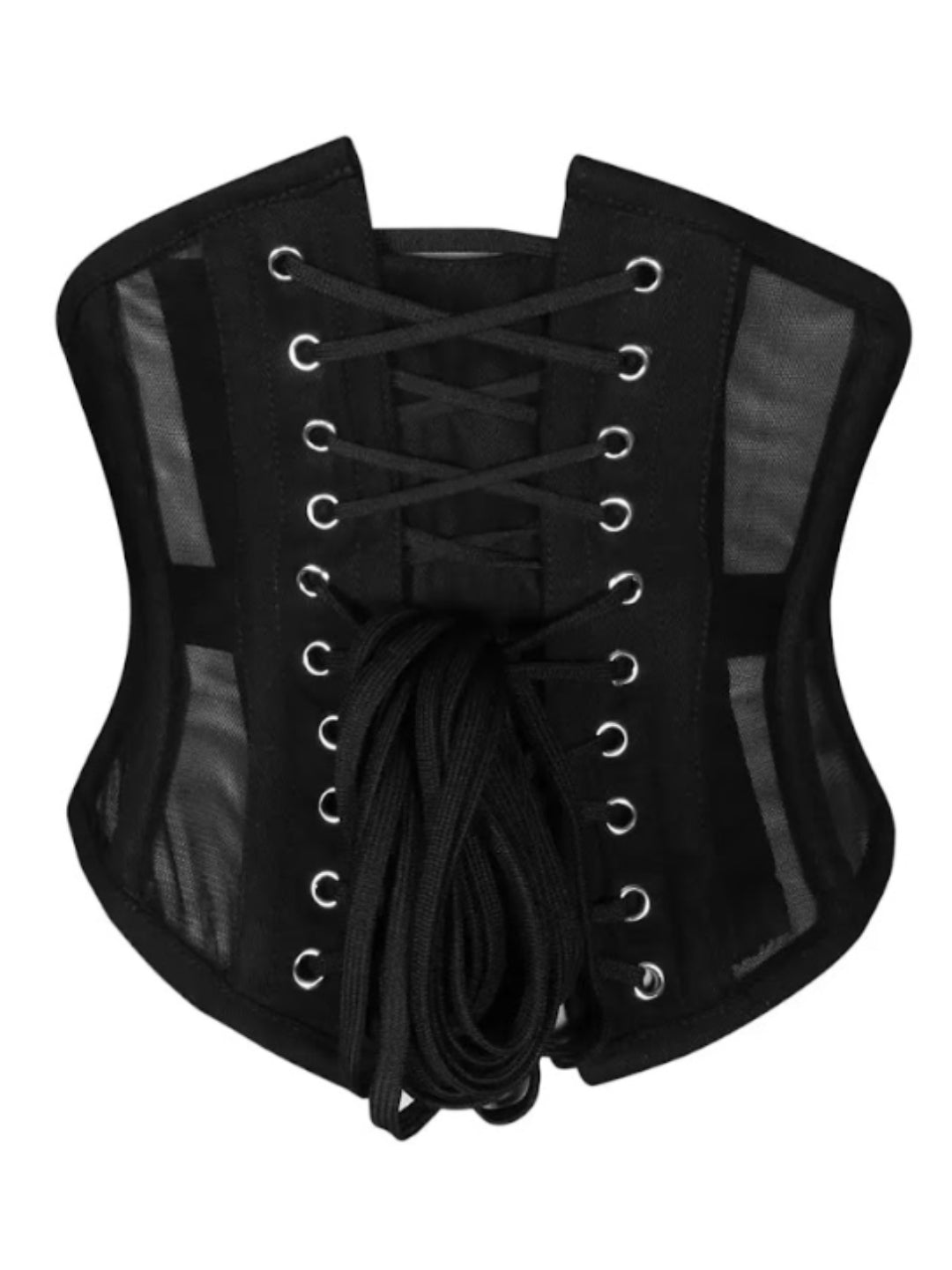Seductress Black Mesh Underbust Corset