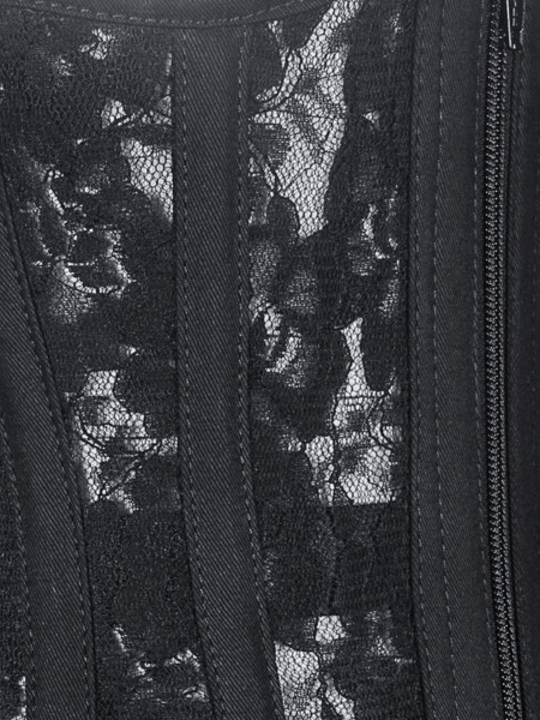 Black Floral Lace Waist-Shaping Underbust Corset