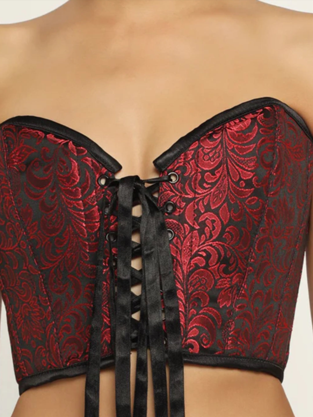 Red and Black Corset Top