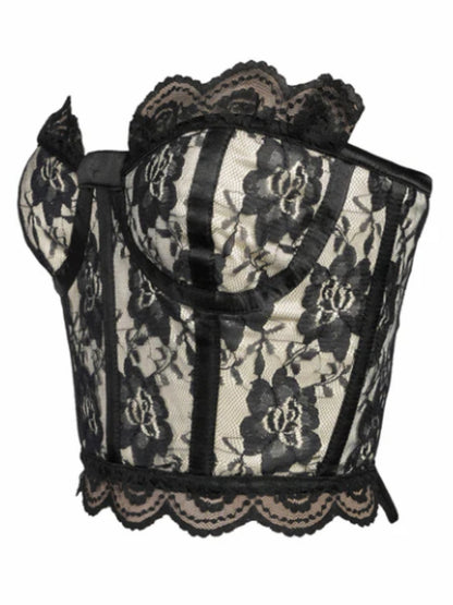 Floral Mesh Corset Style Top