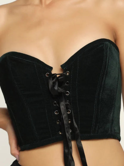 Black Velvet Corset Top