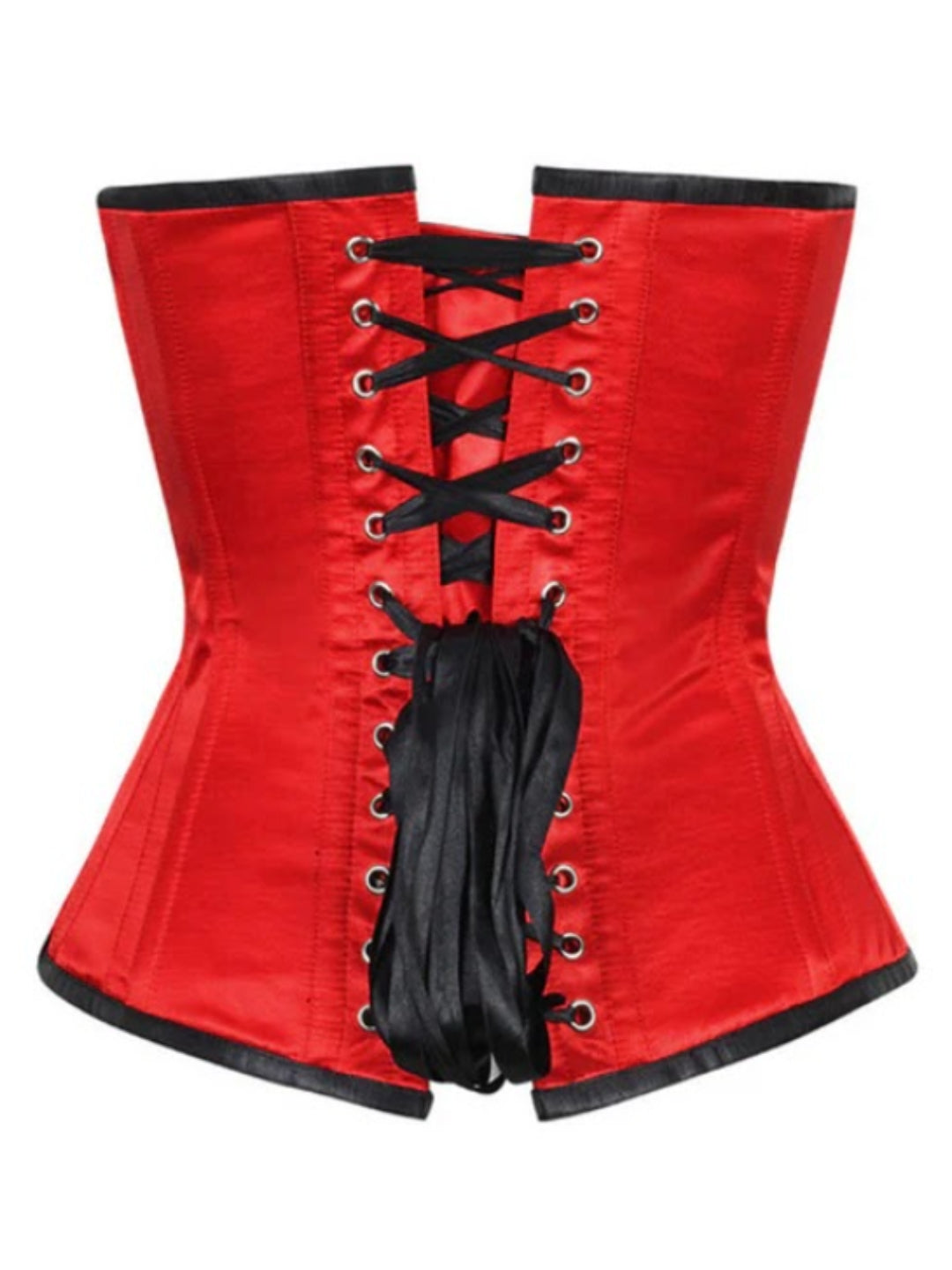 Fish Scale Embroidered Red Overbust Corset