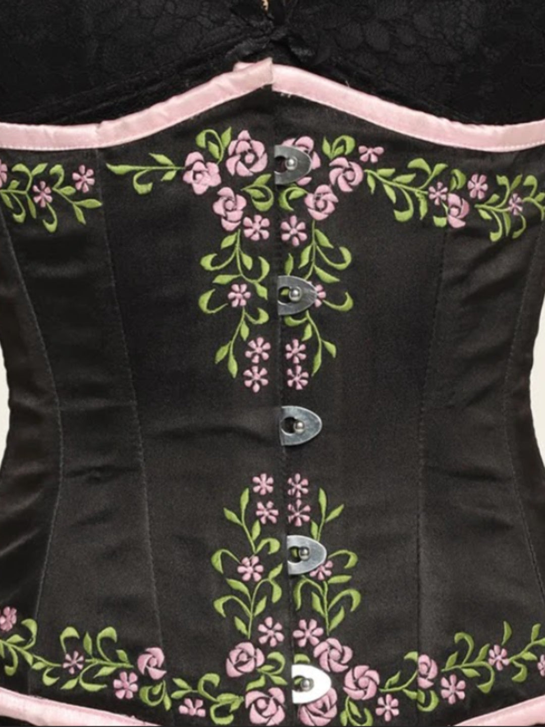 Flower Embroidered waist reducing underbust corset