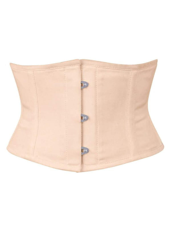 Short Beige Cotton Underbust Corset