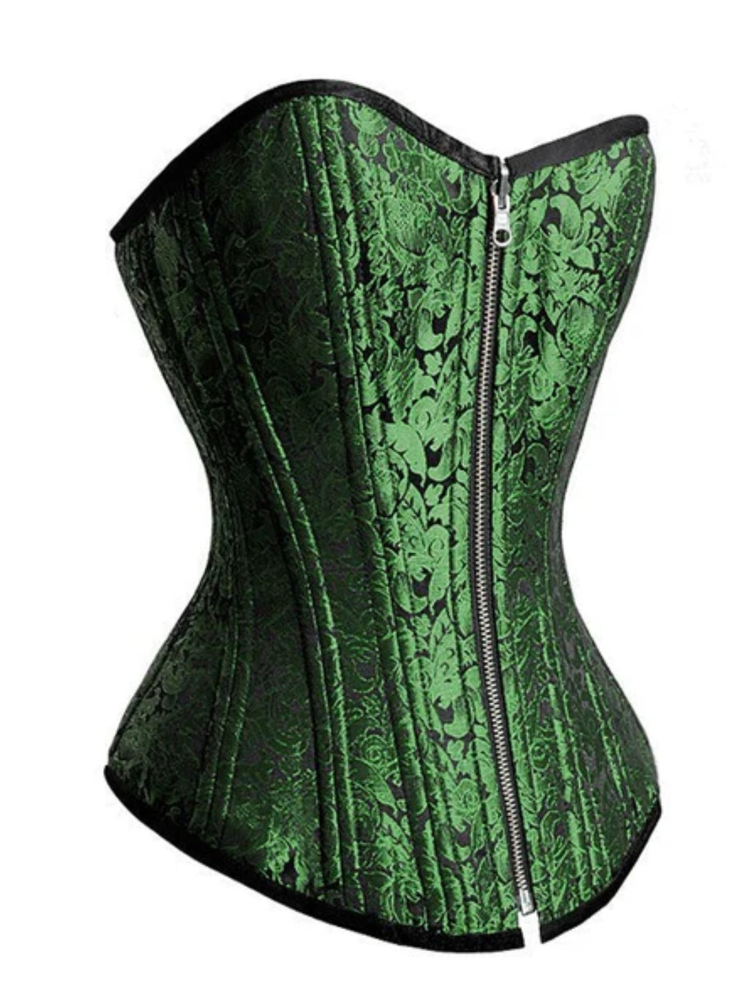 Dual-Tone Black & Green Reversible Overbust Corset