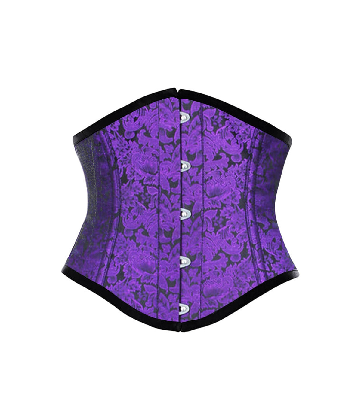 Purple Brocade Waist Reducing Underbust Corset