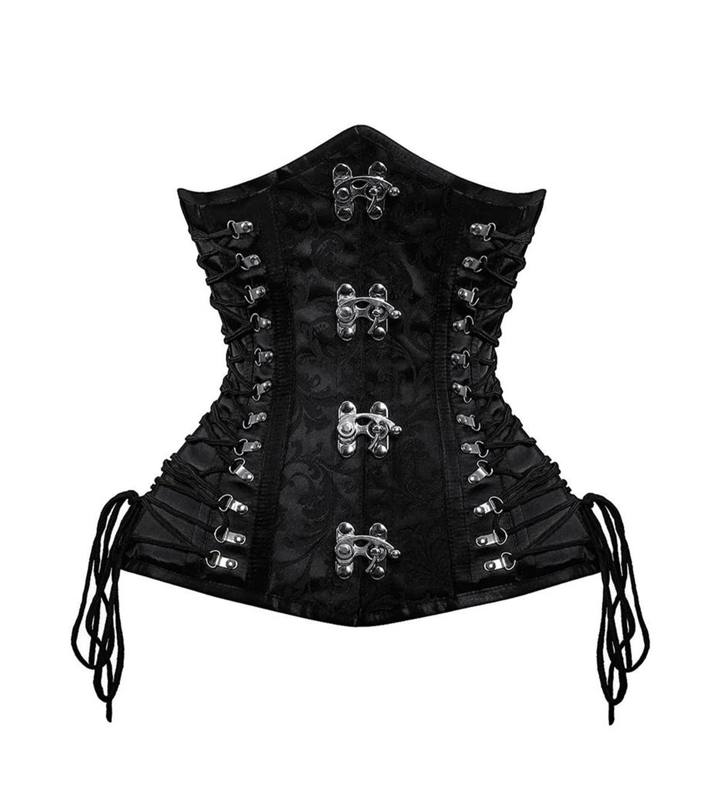 Black Brocade Waist Reducing Underbust Corset