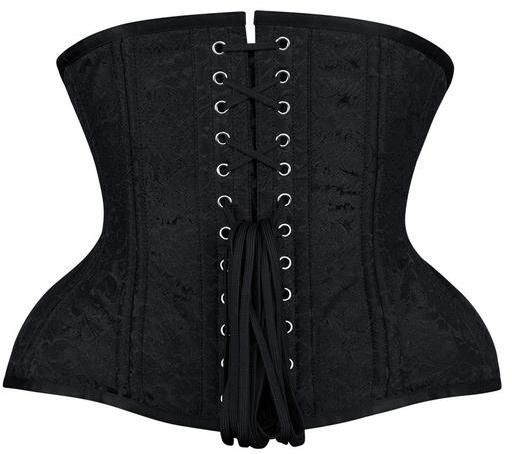 Black Brocade Authentic Steel Boned Underbust Waist Training Corset