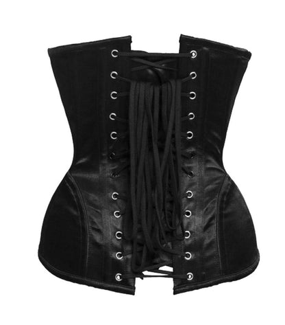 Black/Silver Brocade Authentic Steel Boned Waist Training Reversible Underbust Corset