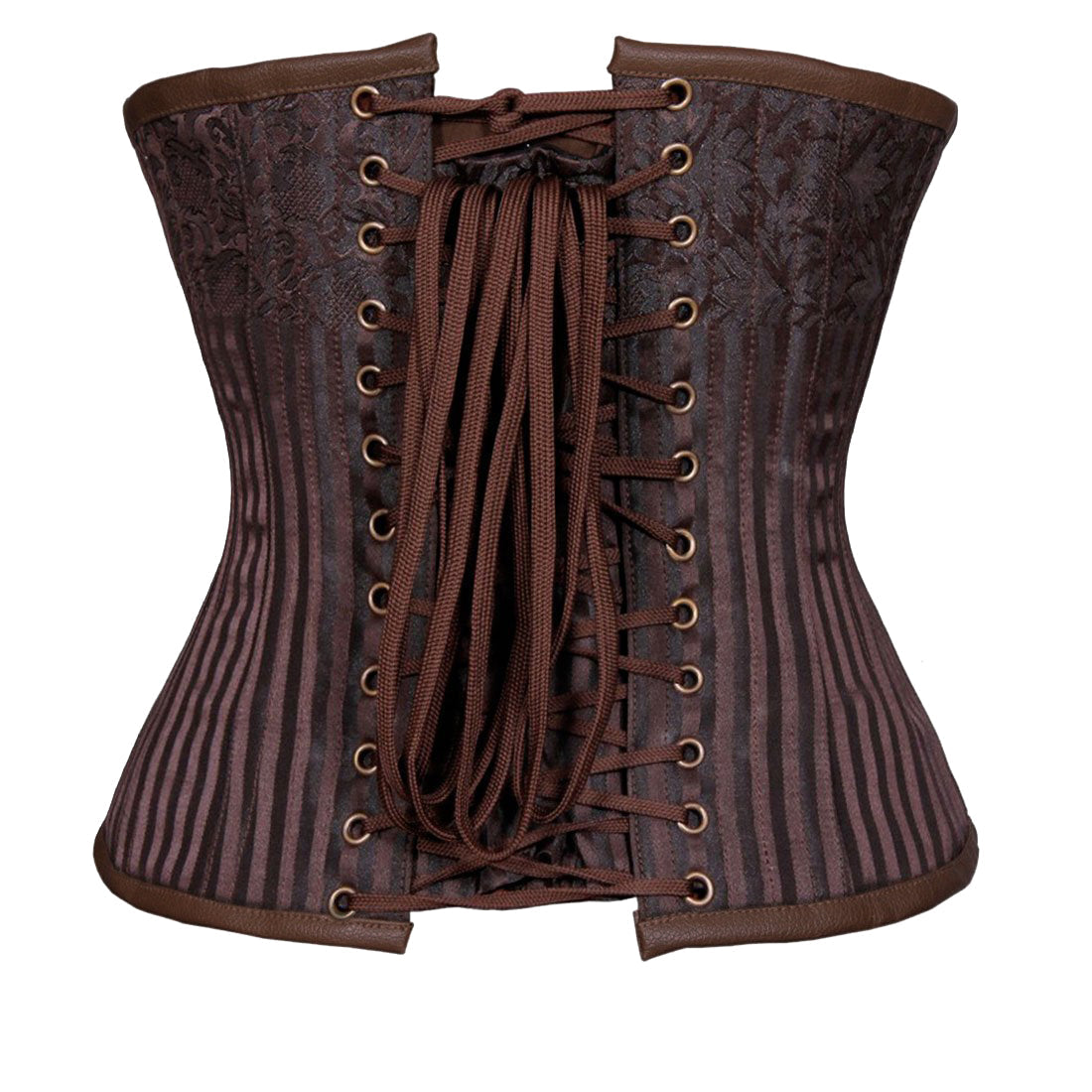 Brown Brocade Waist Reducing  Underbust Corset
