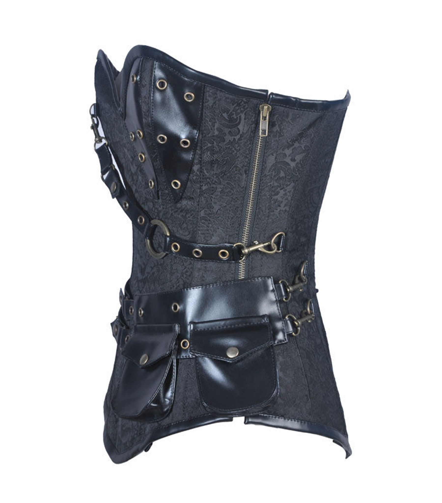 Black Brocade Overbust Corset